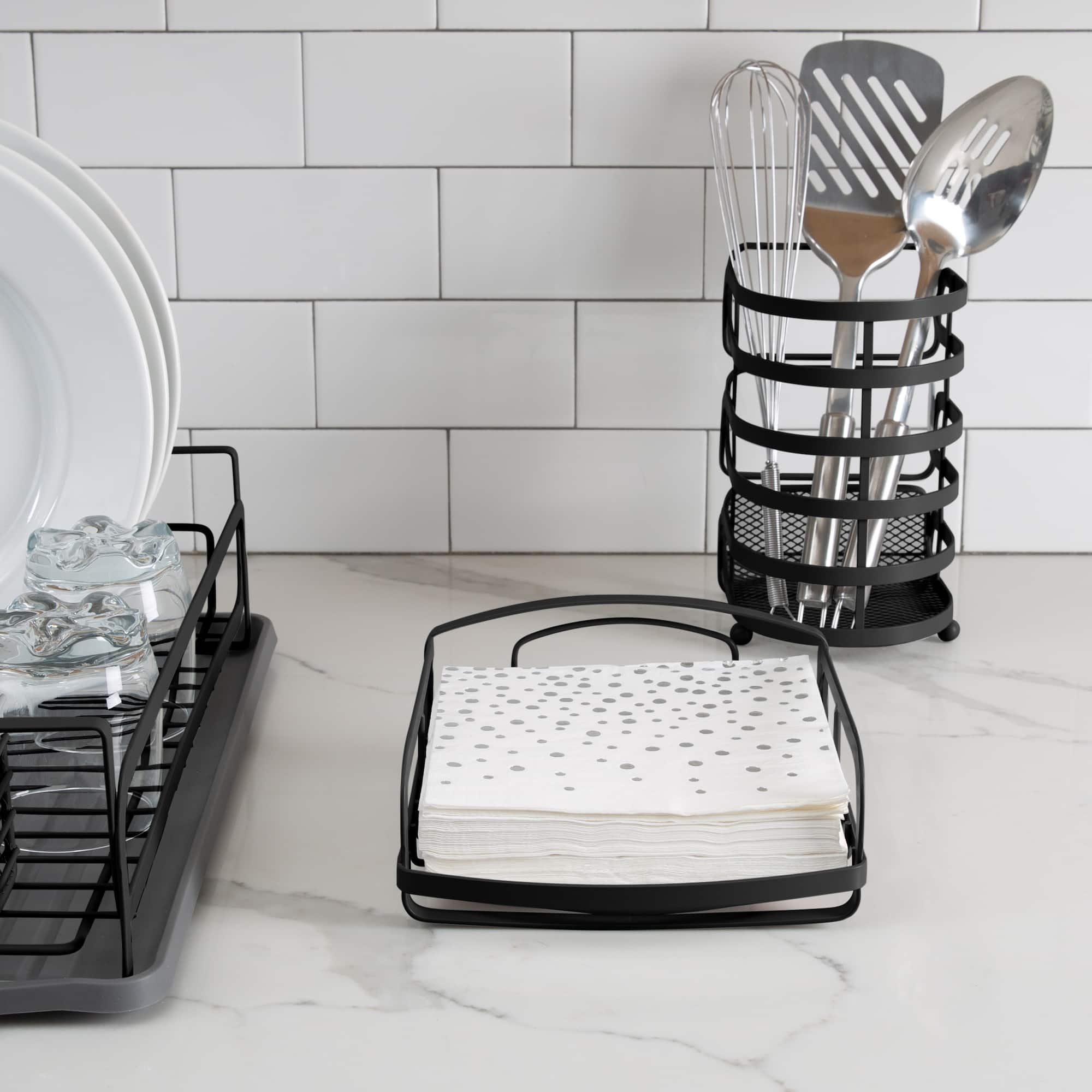 Kitchen Details Industrial Collection Matte Black Napkin Holder